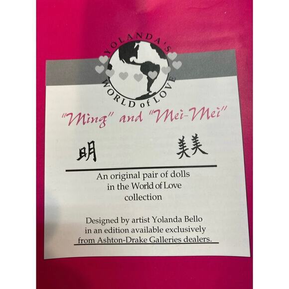 Ashton Drake Galleries Ming&Mei Mei 1994 Yolanda Bello Signed Dolls COA:… - Picture 10 of 14